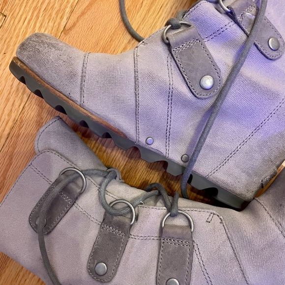 Women's Sorel Gray Chic Lace-Up Ankle Boots Size 5.5 - Picture 15 of 16